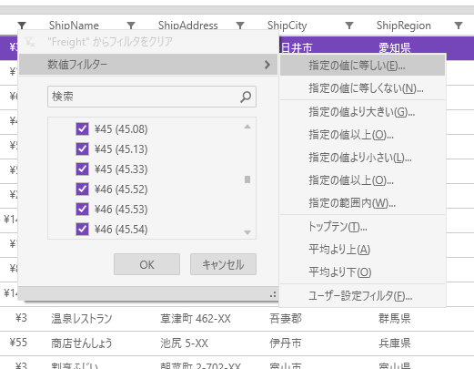 XamDataGrid (WPF)のフィルタリング