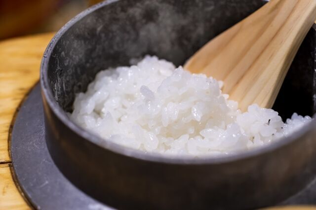 白米がおいしそうにたけている