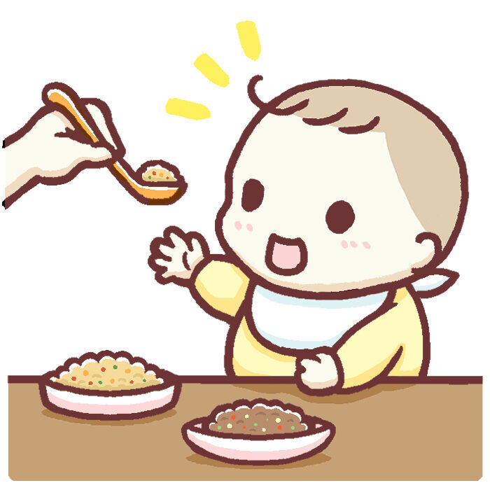 赤ちゃんのおいしそうな食事