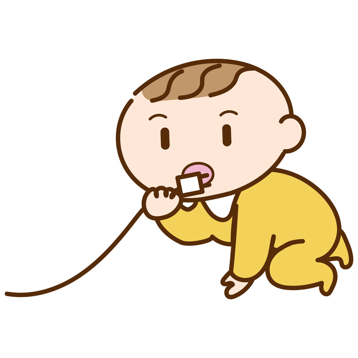 コンセントを口に入れようとしている赤ちゃん