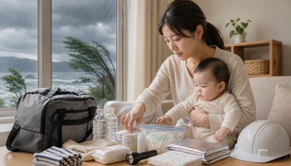赤ちゃんのことも考えながら台風の対策を
