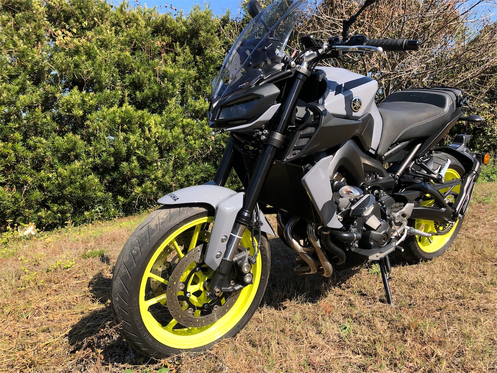 MT-09 エッチングファクトリーラジエターコアガード - バイクのある景色
