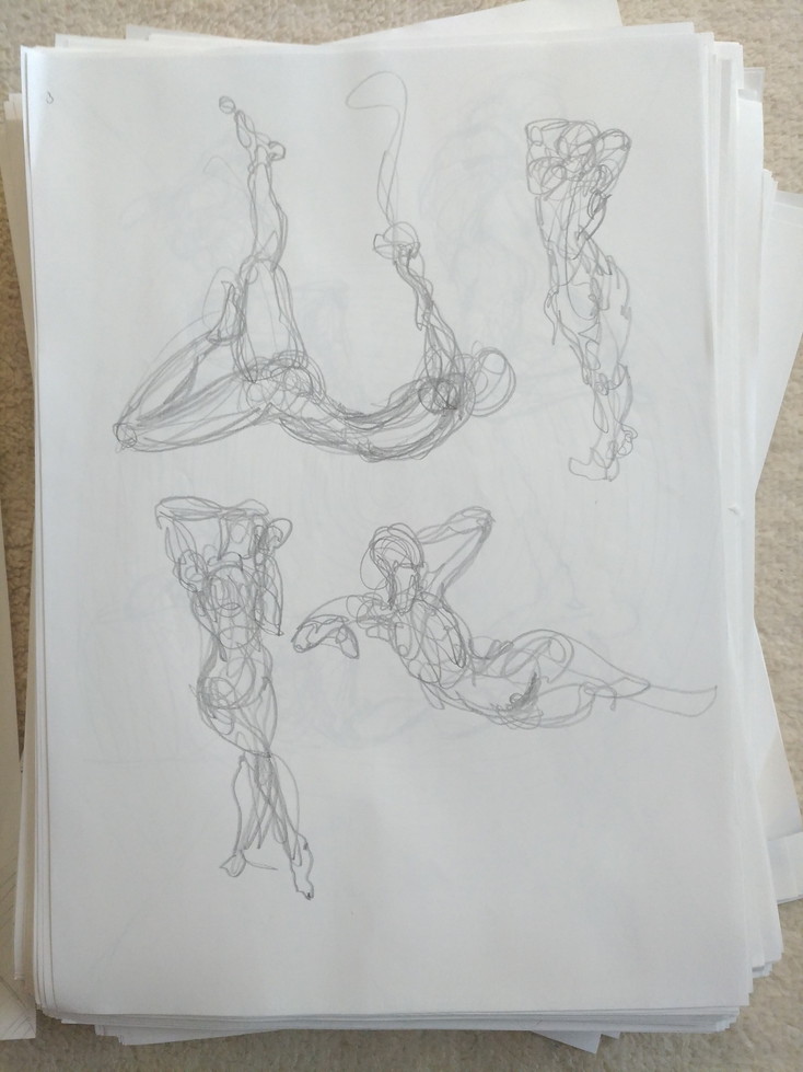コピー用紙にクロッキー500枚描き終えた 大人になってゼロから初めるお絵かき