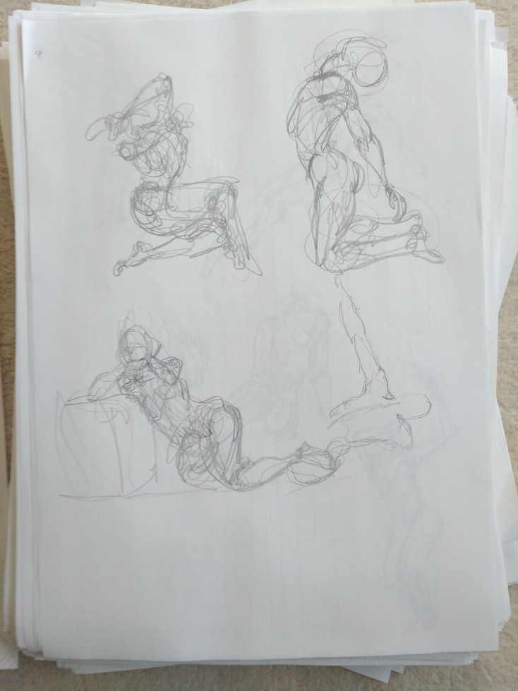 コピー用紙にクロッキー500枚描き終えた 大人になってゼロから初めるお絵かき