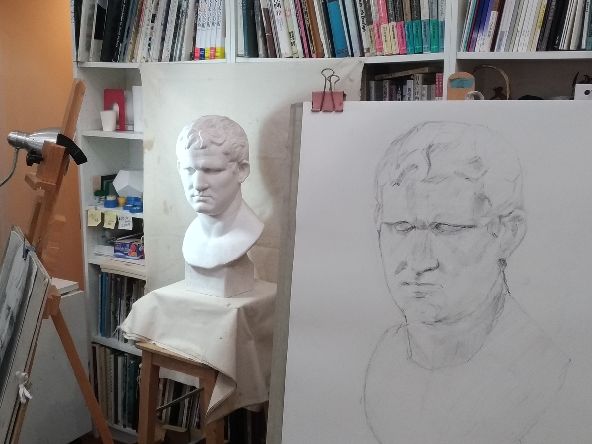 アグリッパ 木炭 完成 - 大人になってゼロから初めるお絵かき