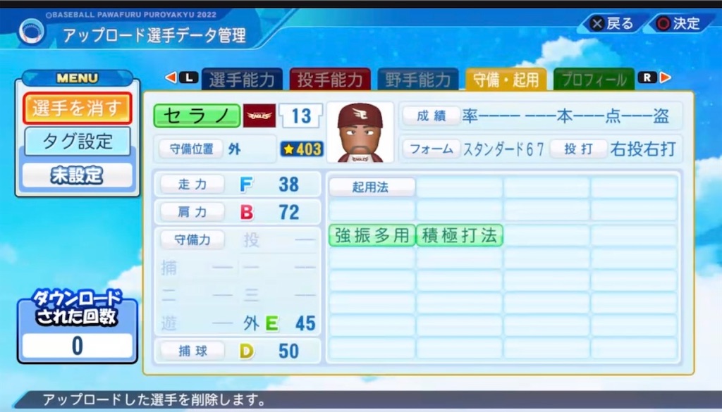 ペドロセラノ 外野手 メジャーリーグ パワプロ22 40過ぎたおっさんがパワプロやるブログ