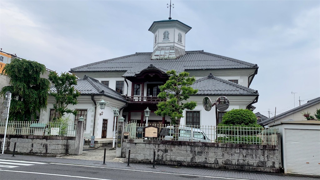 墨彩画　額入り　近江八幡・八幡堀 色あせた14年前の「八幡堀」写真 額装し近江八幡市に再寄贈