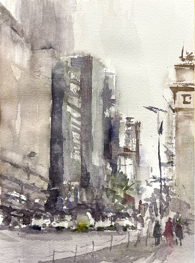 水彩画　風景画　アッシジ広場 楽天市場】アッシジ1 5枚セット ( イタリア 街並 町 サンタ