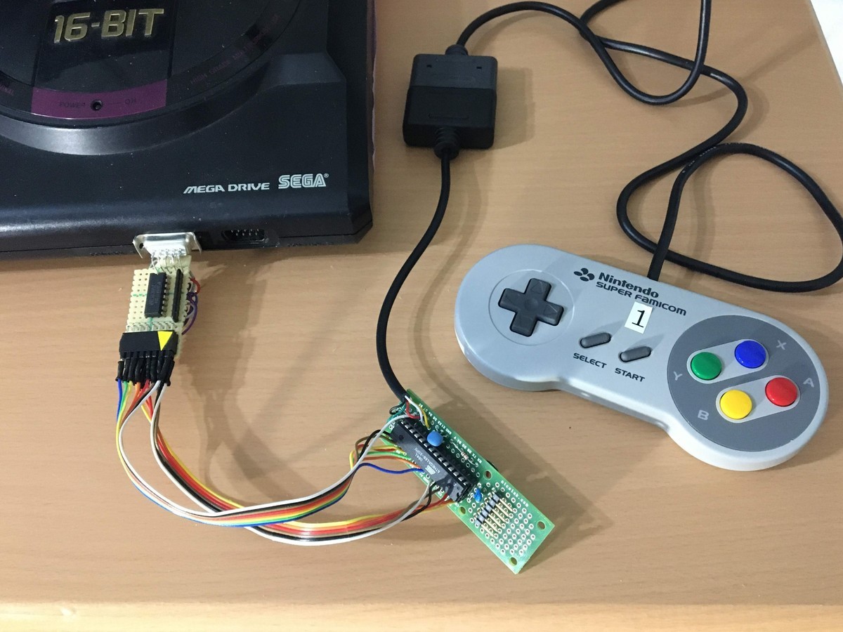 スーパーファミコンのゲーム パッドをメガドライブ(ミニじゃない