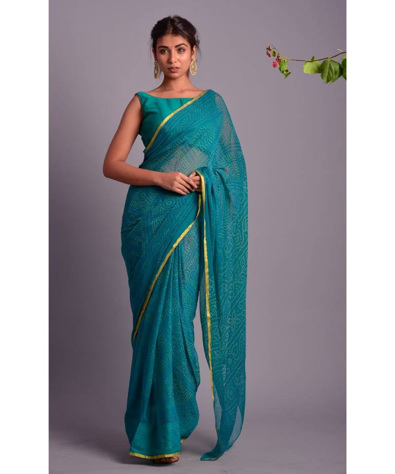 Chiffon Bandhani Saree