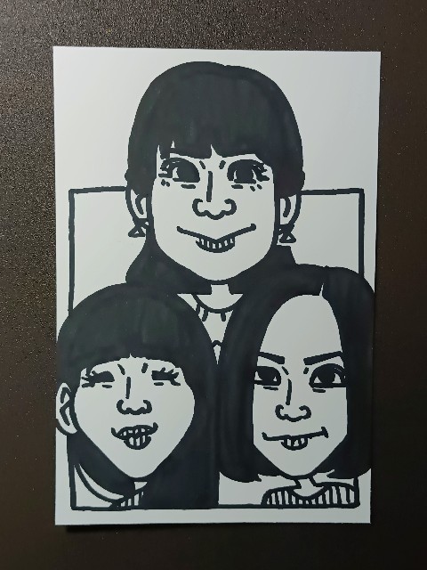 本日の似顔絵一発描き】Perfume - 旅する似顔絵屋さんのゆるゆる日常絵日記