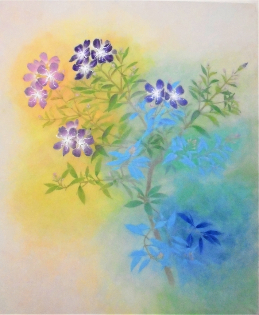 値段が激安 真作】絵画 自然の恵みをシンプルな筆致 静物画 日本画（色紙） 絵画
