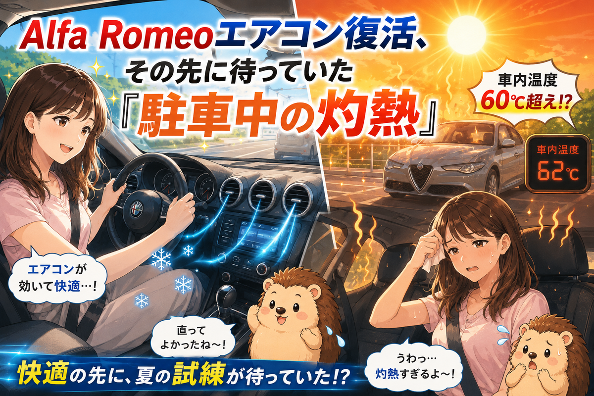 源さん体験談 ① Alfa Romeoエアコン復活、その先に待っていた「駐車中の灼熱」