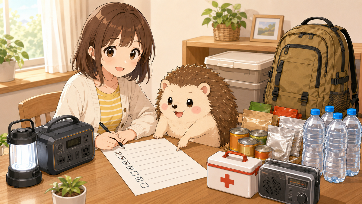 チェックリストとペンで防災の備えを計画しているイメージ
