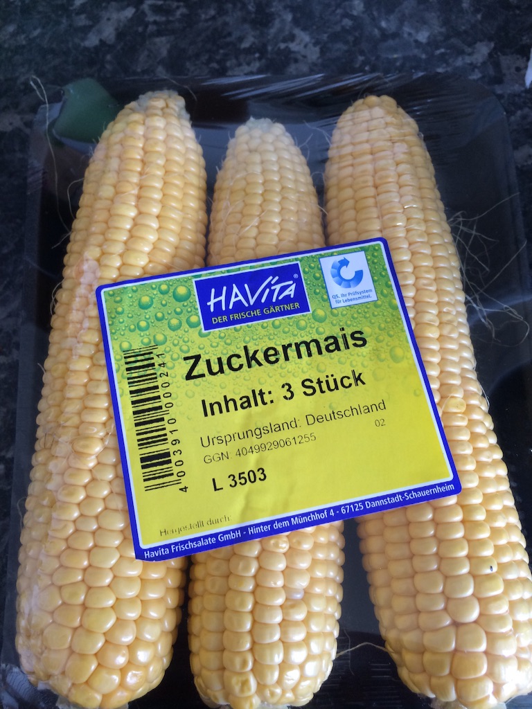 ドイツのスーパーで買った砂糖zuckerトウモロコシ mais