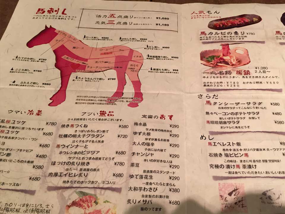 グルメレポ 馬肉料理 型無一心 ピコランダム