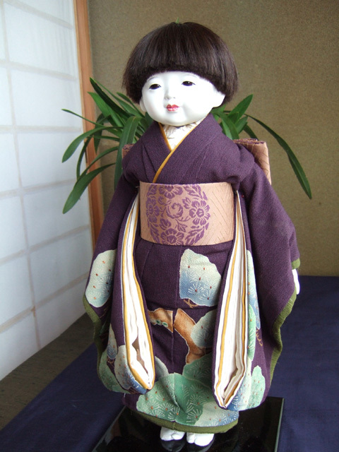 市松人形 工房朋 男の子 緑色の着物 55cm 市松人形・朋-男の子 - 緋布 Homepage
