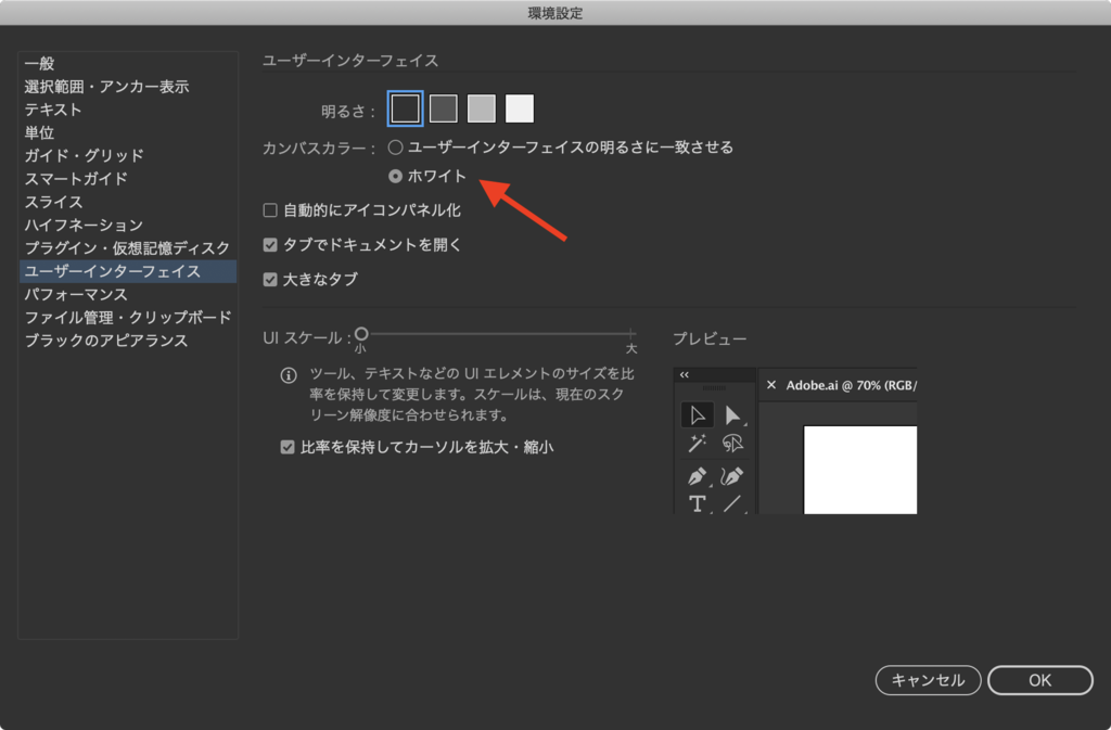 Illustrator アートボード外 カンバス を白色にする方法 デザインのメモ