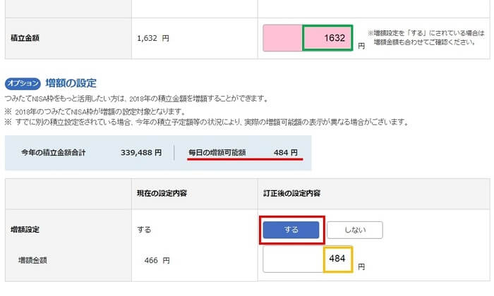 楽天証券,積立NISA,使い切る設定