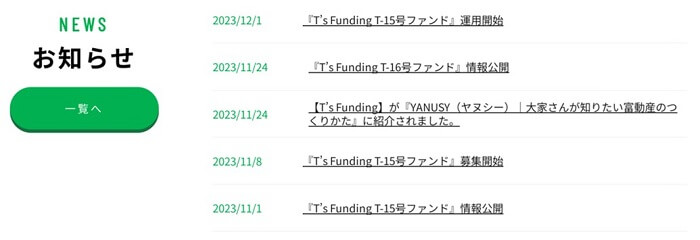 ティーズファンディング,T's Funding,最新キャンペーン