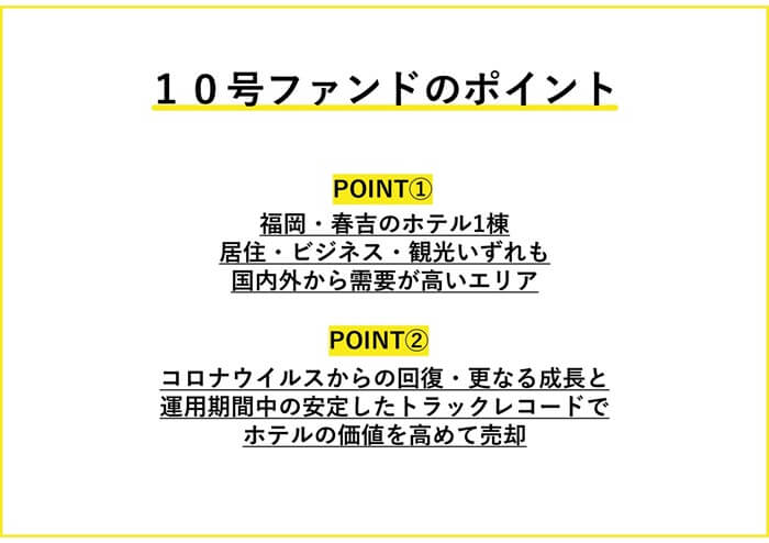 レベチー10号,投資のポイント