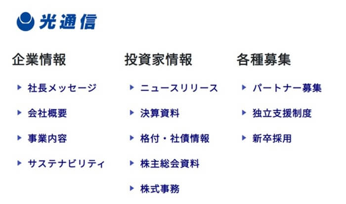 光通信,企業イメージ