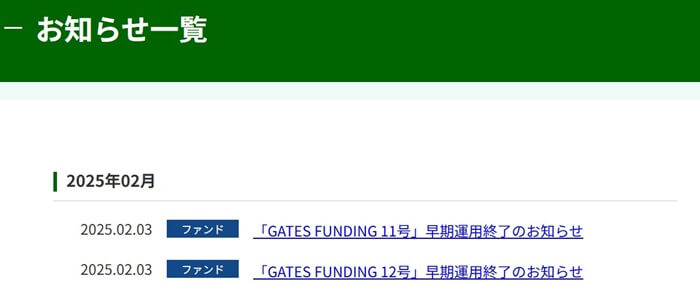 GATES FUNDING,最新キャンペーン