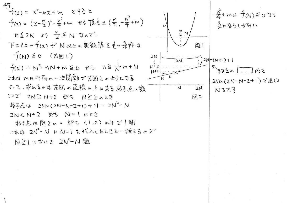 スタンダード数学演習Ⅰ・Ⅱ・A・B P15 47 解答 - 数学帝國へ