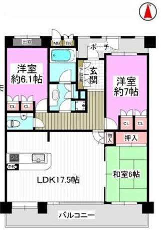 芦屋朝日ケ丘北公園アーバンライフ(1階部分・83.75㎡) 間取り 芦屋朝日ケ丘北公園アーバンライフ(1階部分・83.75㎡) 間取り
