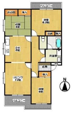 メゾンドール苦楽園(3階部分・92.98㎡) 間取り メゾンドール苦楽園(3階部分・92.98㎡) 間取り