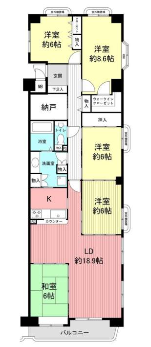 芦屋パインクレスト(5階部分・122.98㎡) 間取り 芦屋パインクレスト(5階部分・122.98㎡) 間取り