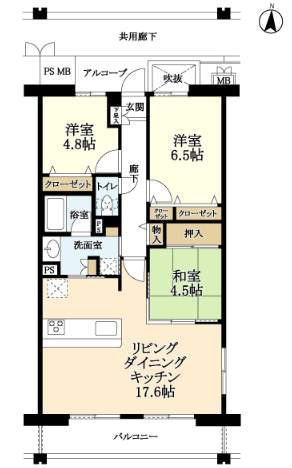 マージュ西宮一里山(3階部分・74.75㎡) 間取り マージュ西宮一里山(3階部分・74.75㎡) 間取り