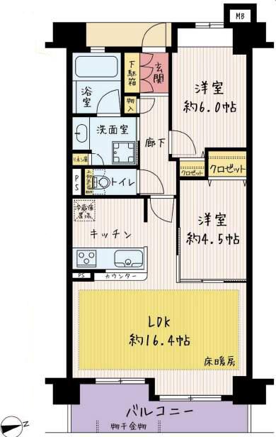 グレイスロワ西宮(7階部分・60.13㎡) 間取り グレイスロワ西宮(7階部分・60.13㎡) 間取り