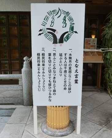 平成30年 西野神社夏越大祓「茅の輪」看板