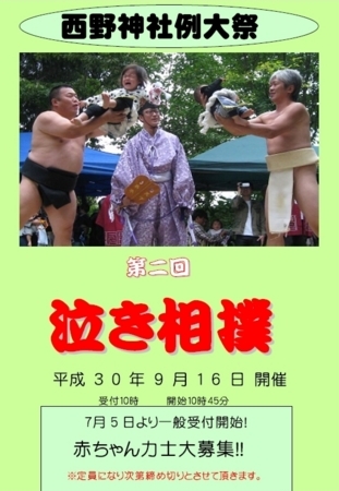 平成30年「泣き相撲」チラシ(表面)