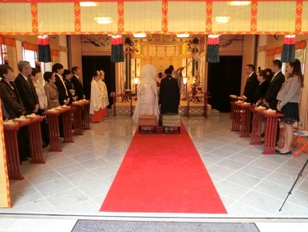 令和元年10月5日の神前結婚式（西野神社）