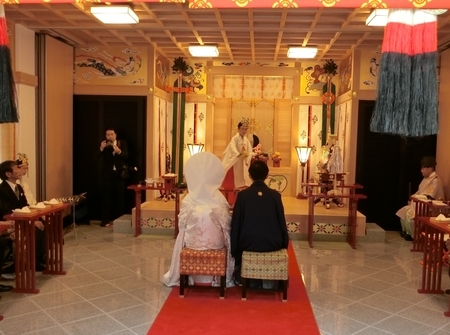 令和元年10月5日の神前結婚式（西野神社）