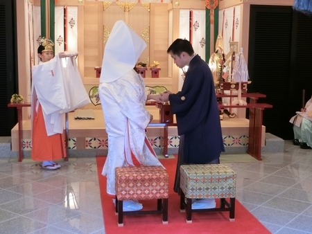 令和元年10月5日の神前結婚式（西野神社）