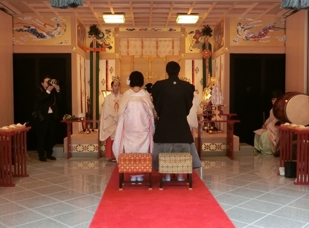 令和元年10月6日の神前結婚式（西野神社）