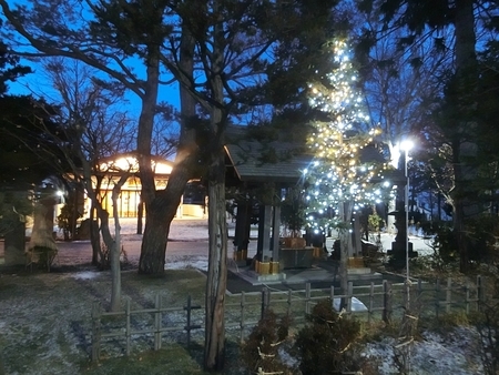 令和元年12月 西野神社境内のライトアップ