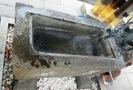 西野神社 手水舎 (手水自動化工事 施工後)