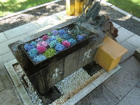西野神社 花手水(令和2年8月)