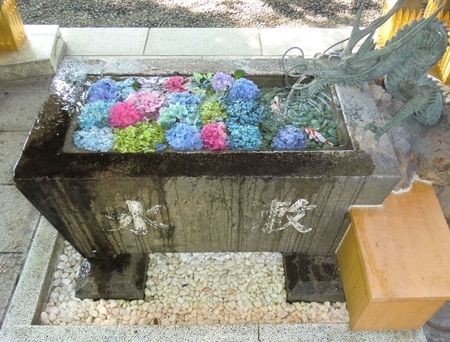 西野神社 花手水（令和2年8月）