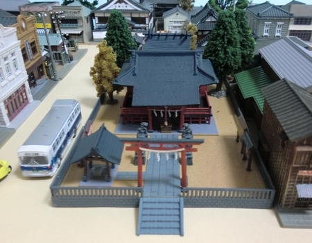 ジオコレ「神社B」と昭和の風景