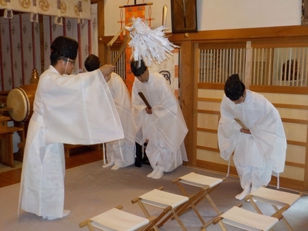 令和3年　西野神社 夏越大祓式（社殿内での神事）