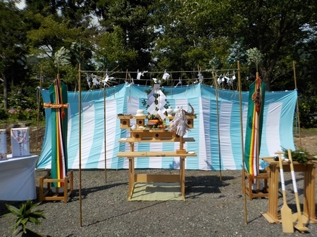 令和3年8月 西野神社参集殿 地鎮祭準備