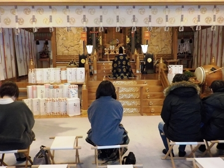令和4年正月 西野神社拝殿での新年祈祷