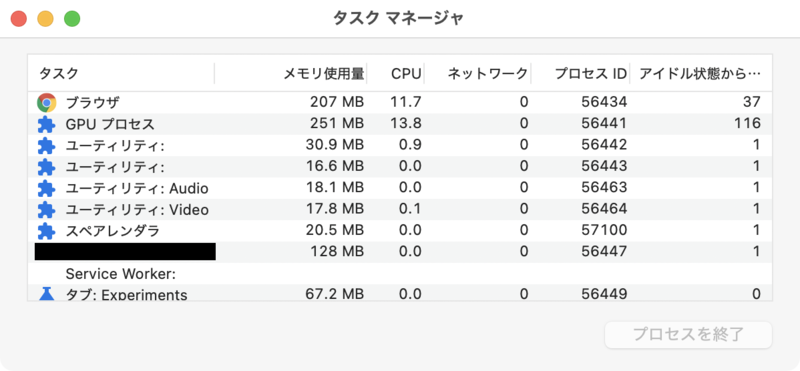 古いデザインのタスクマネージャー