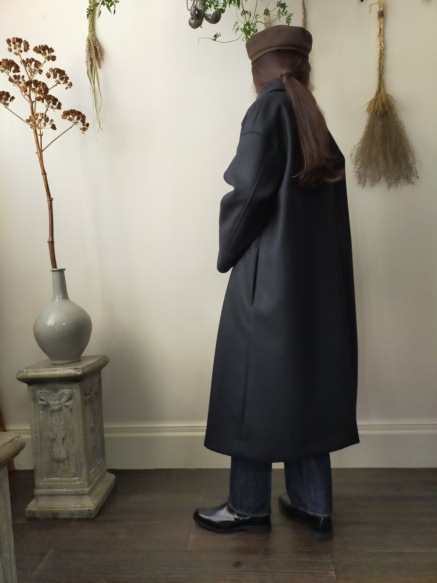 RERACS LIGHT MELTON BAL COLLAR COAT