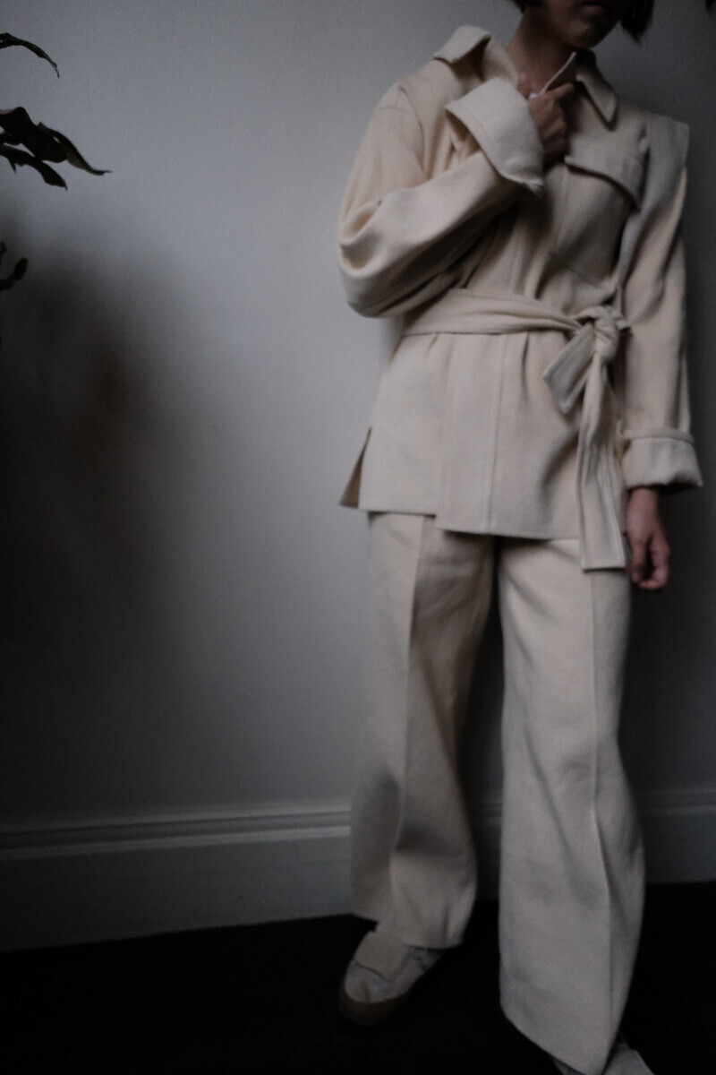 POSTELEGANT Cotton Duck Trousers (Beige)